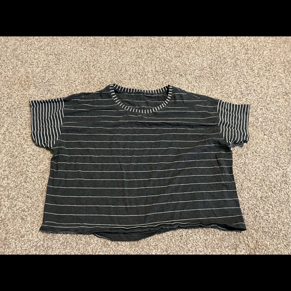 Size 6 Lulu lemon striped cropped tee
